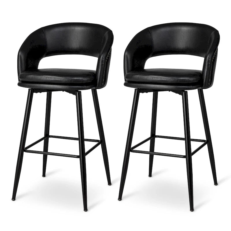 Tabouret de bar en similicuir de haute qualité, style médiéval-moderne, hauteur 40,5 pouces