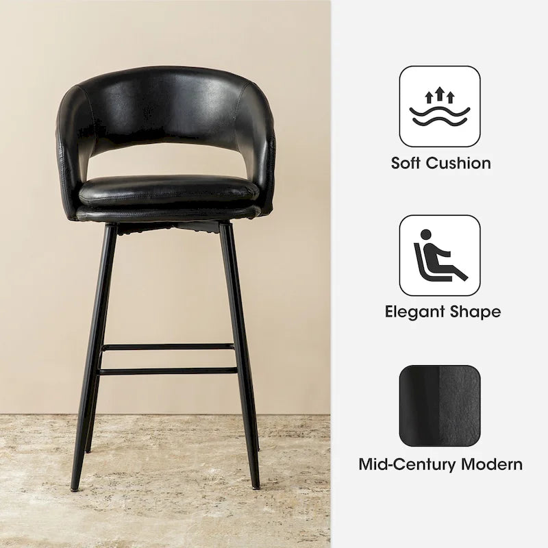 Tabouret de bar en similicuir de haute qualité, style médiéval-moderne, hauteur 40,5 pouces