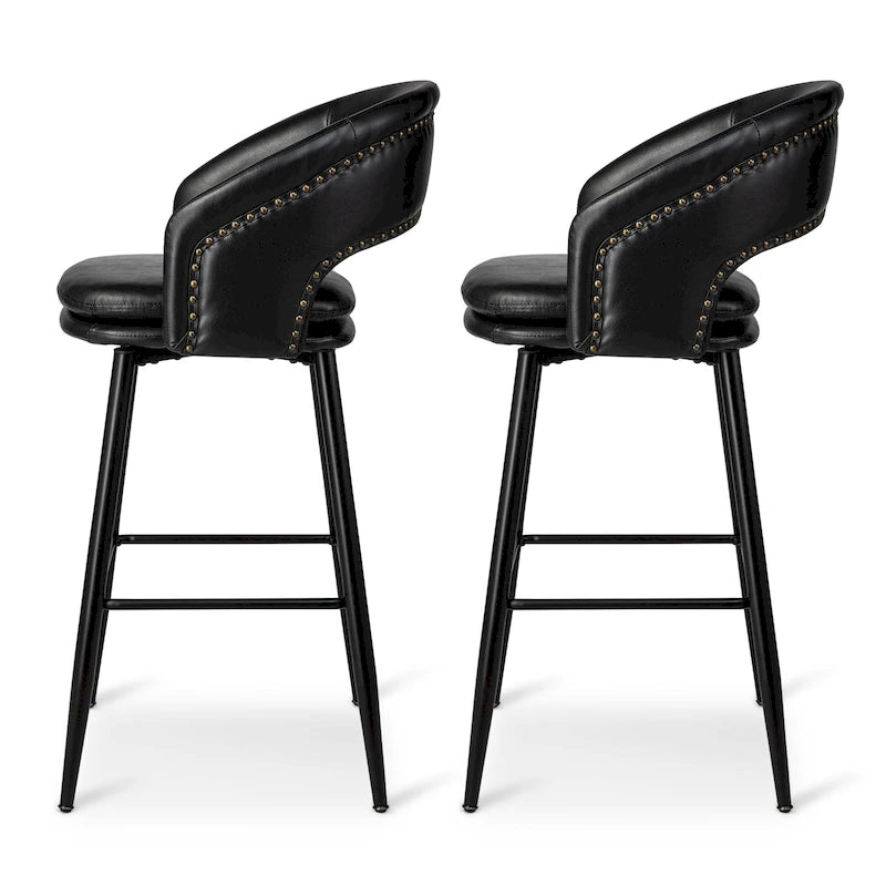 Tabouret de bar en similicuir de haute qualité, style médiéval-moderne, hauteur 40,5 pouces