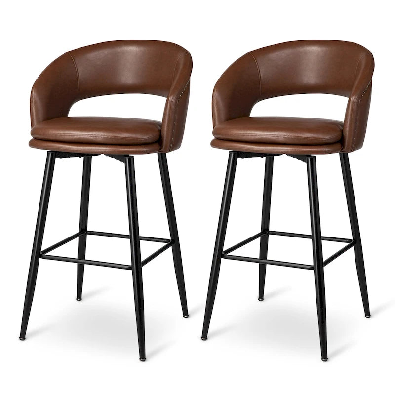 Tabouret de bar en similicuir de haute qualité, style médiéval-moderne, hauteur 40,5 pouces
