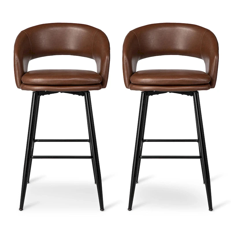 Tabouret de bar en similicuir de haute qualité, style médiéval-moderne, hauteur 40,5 pouces