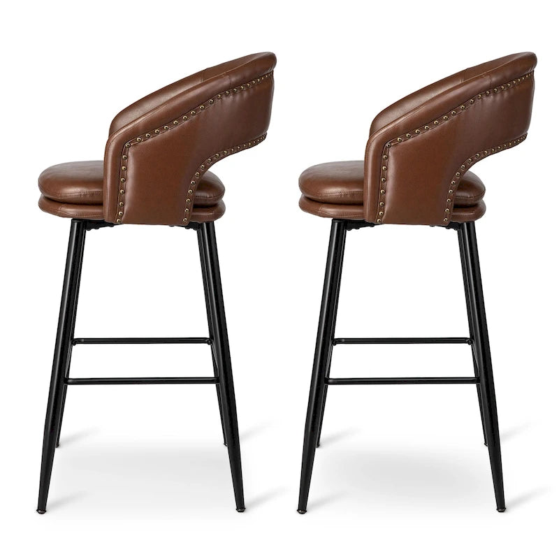 Tabouret de bar en similicuir de haute qualité, style médiéval-moderne, hauteur 40,5 pouces