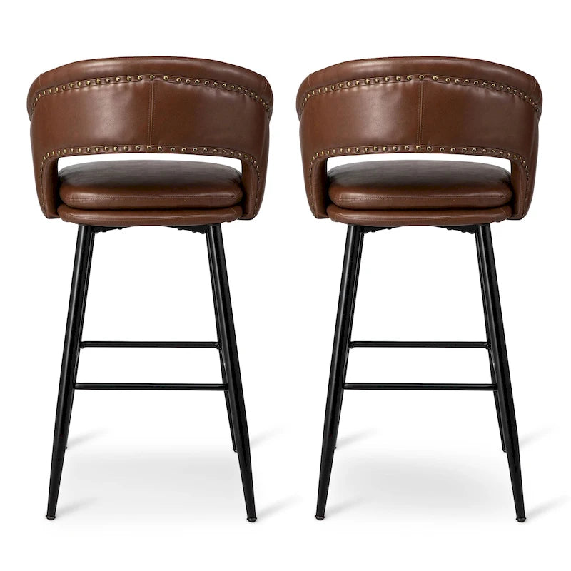 Tabouret de bar en similicuir de haute qualité, style médiéval-moderne, hauteur 40,5 pouces