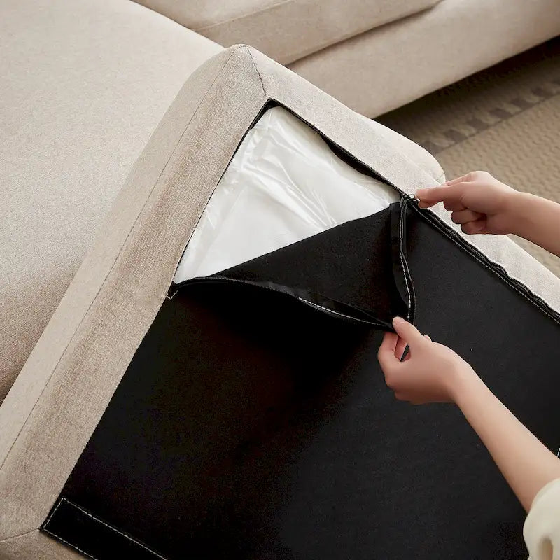 Canapé d'angle en U quatre places avec deux méridiennes