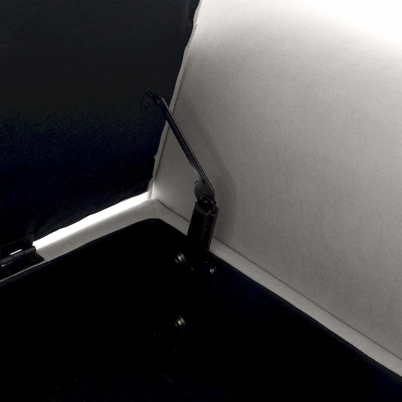 Banc de rangement capitonné, banc d'entrée avec accoudoirs et plateau rabattable capitonné