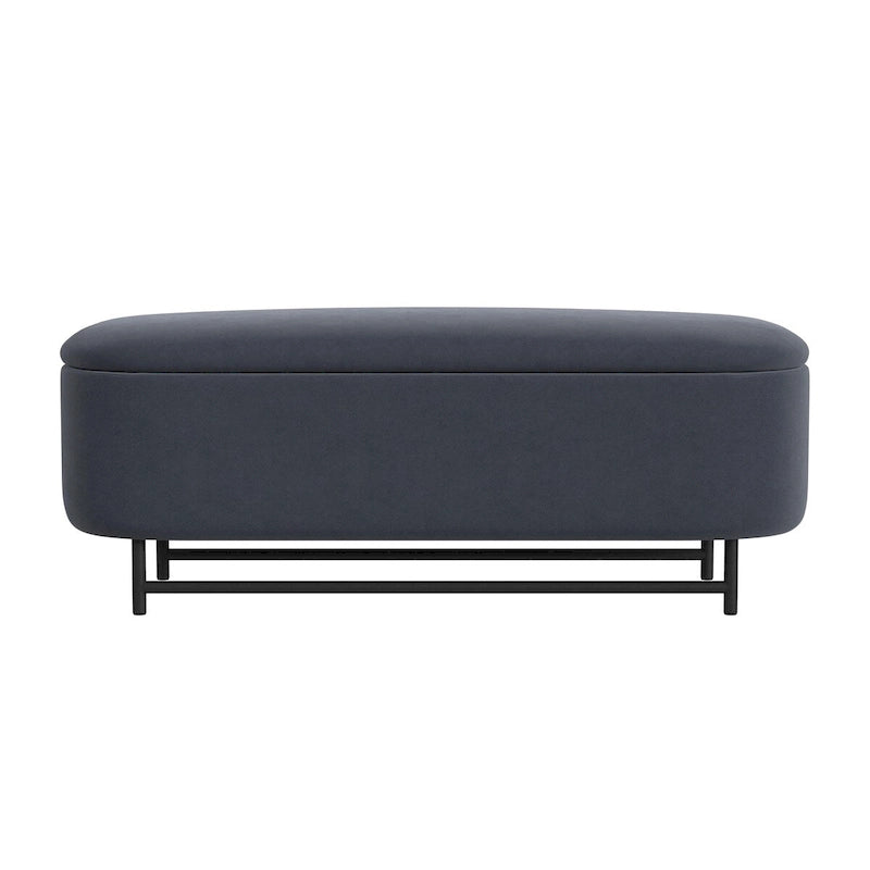 Banc de rangement moderne Ellipse avec pieds en métal