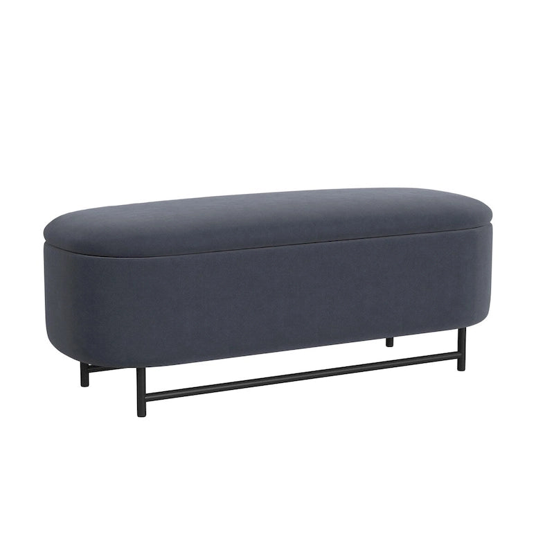 Banc de rangement moderne Ellipse avec pieds en métal