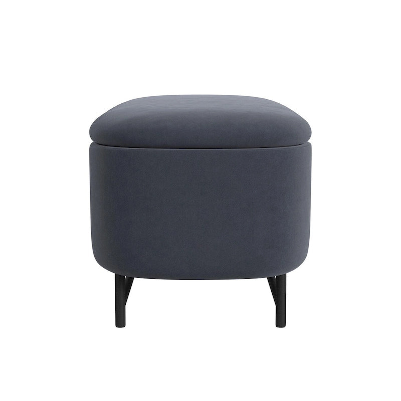 Banc de rangement moderne Ellipse avec pieds en métal