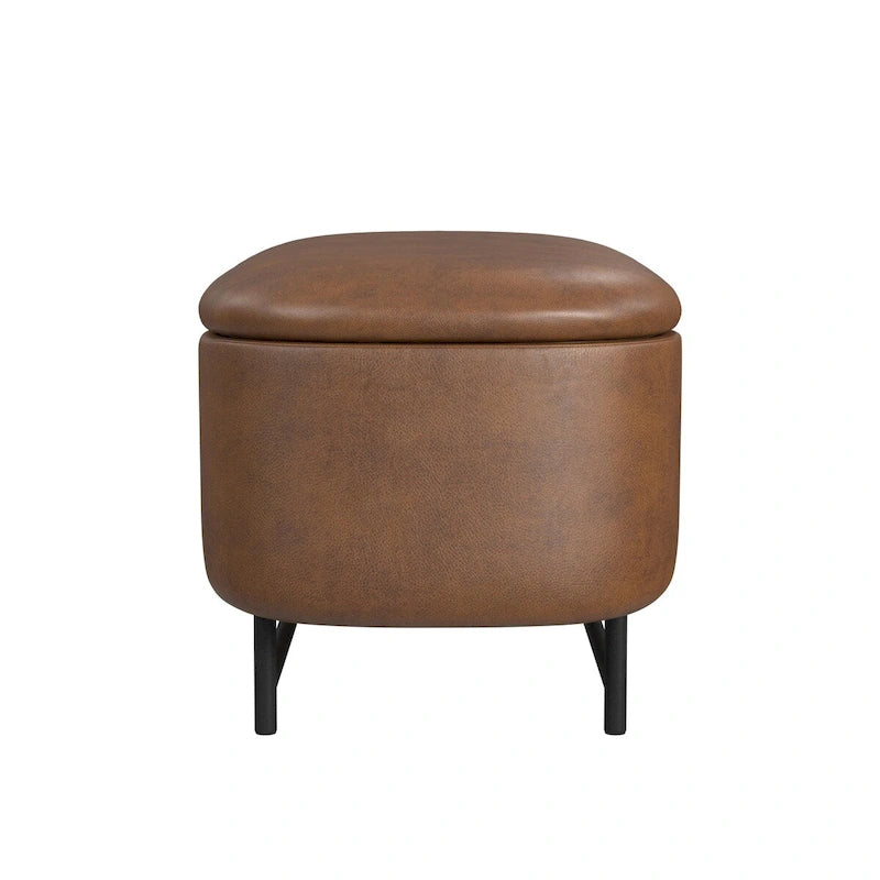 Banc de rangement moderne Ellipse avec pieds en métal