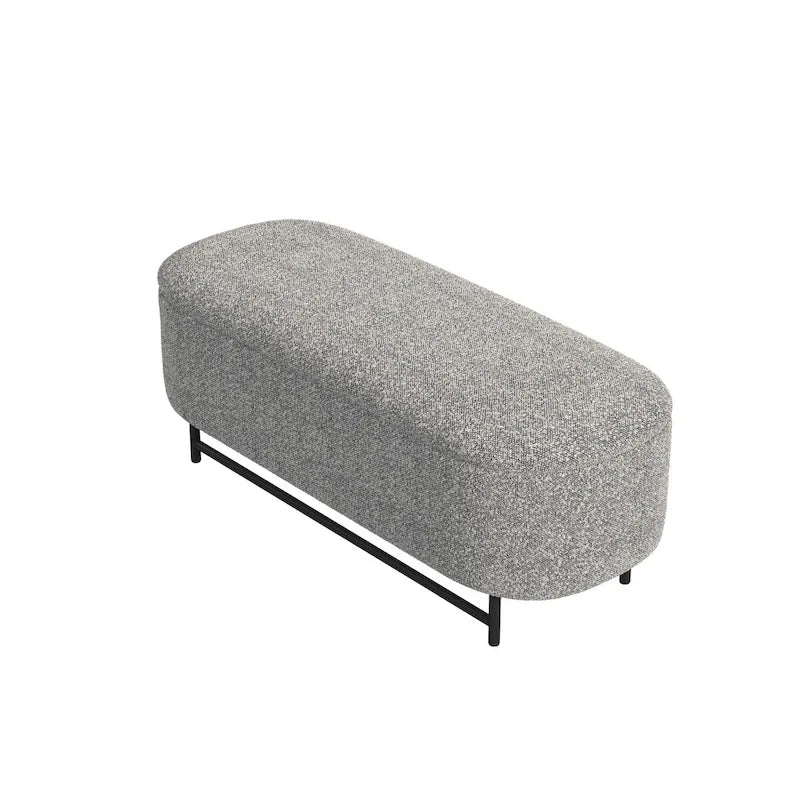 Banc de rangement moderne Ellipse avec pieds en métal