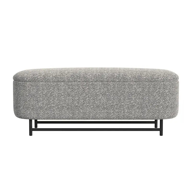 Banc de rangement moderne Ellipse avec pieds en métal