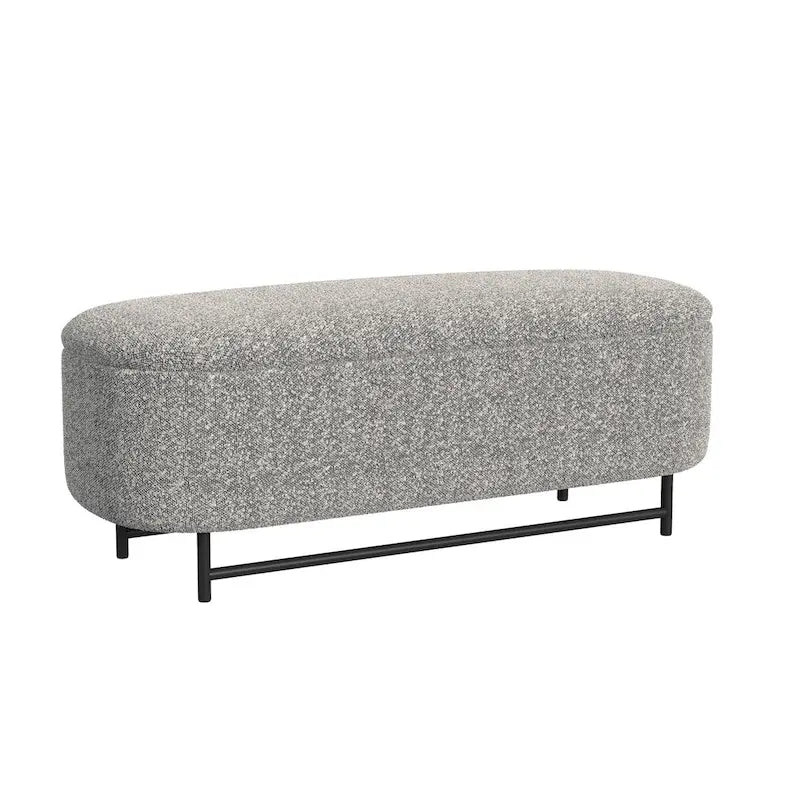Banc de rangement moderne Ellipse avec pieds en métal
