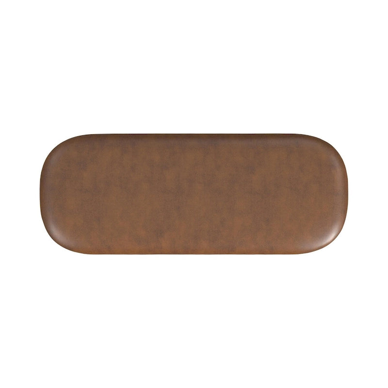 Banc de rangement moderne Ellipse avec pieds en métal
