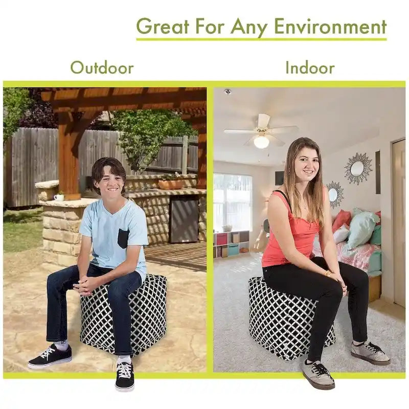 Poufs/cubes d'intérieur/extérieur en bambou
