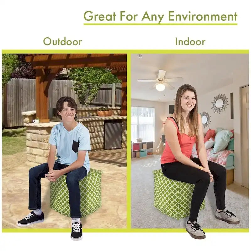 Poufs/cubes d'intérieur/extérieur en bambou