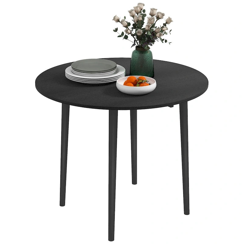 Table à manger ronde pliante, plateau rabattable