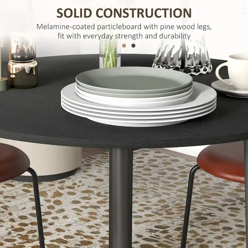 Table à manger ronde pliante, plateau rabattable