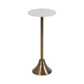 Table d'appoint festonnée en marbre et métal