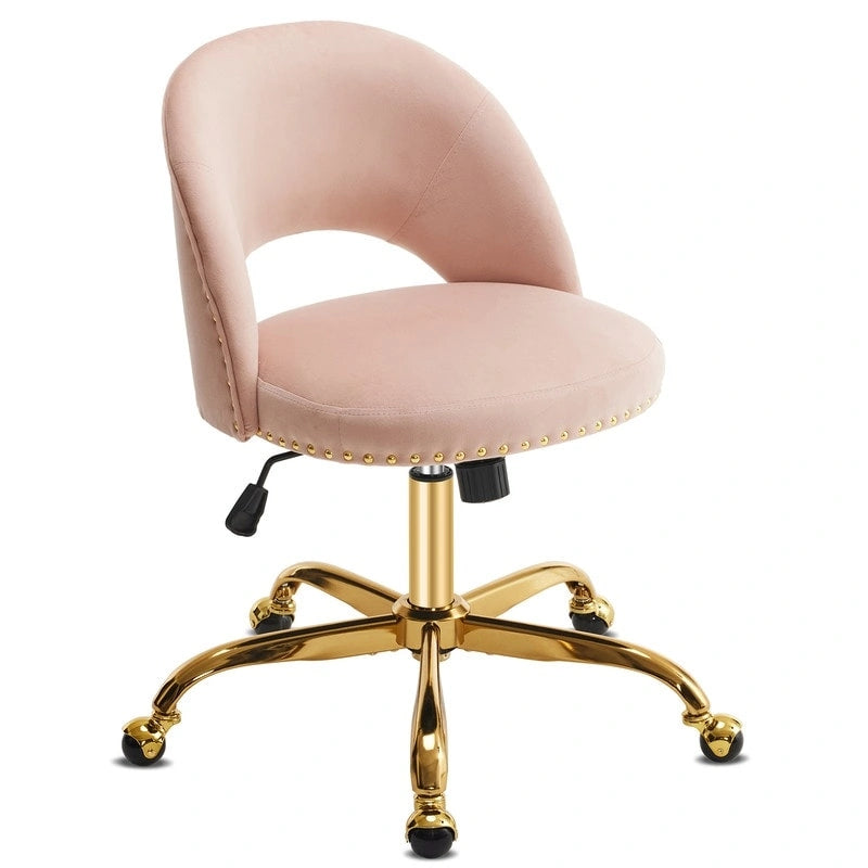 Bureau et chaise de bureau à domicile mignons et modernes en tissu avec roulettes