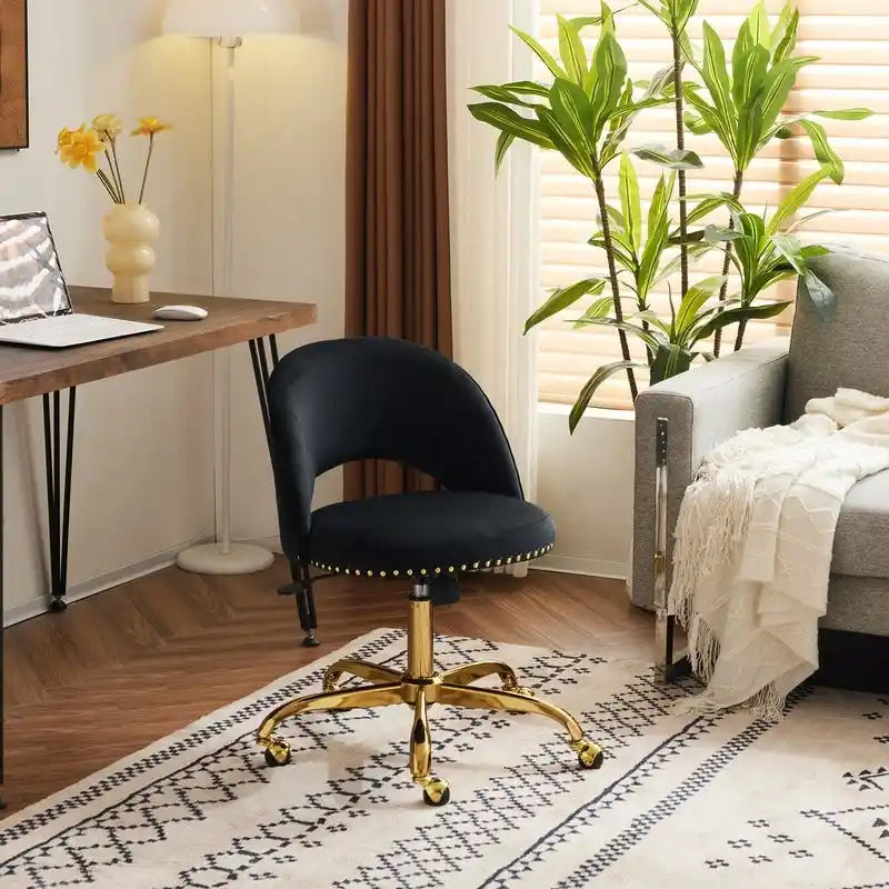 Bureau et chaise de bureau à domicile mignons et modernes en tissu avec roulettes