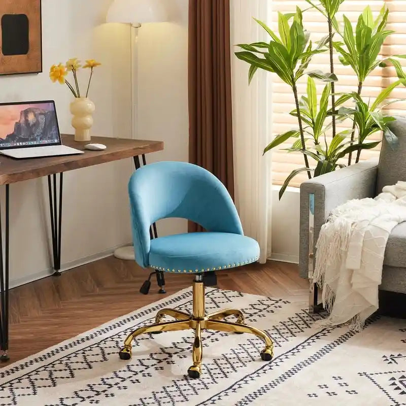 Bureau et chaise de bureau à domicile mignons et modernes en tissu avec roulettes