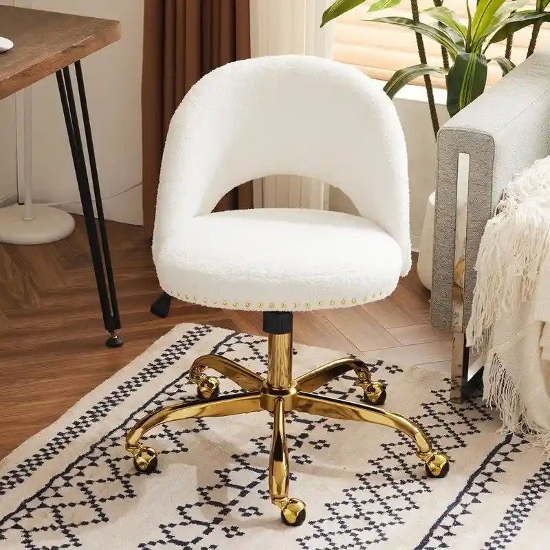 Bureau et chaise de bureau à domicile mignons et modernes en tissu avec roulettes
