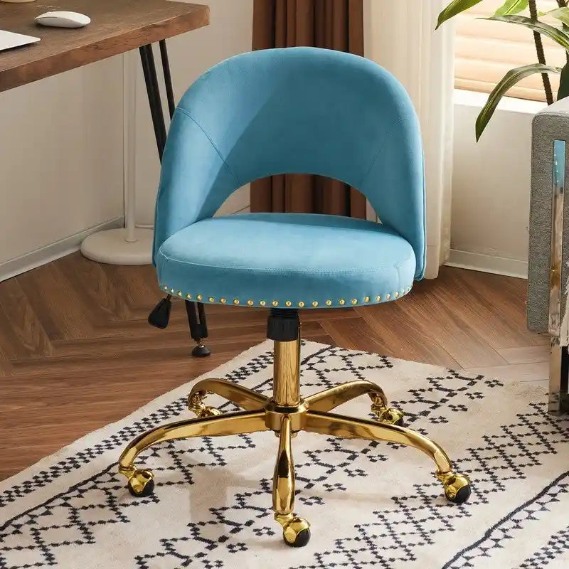 Bureau et chaise de bureau à domicile mignons et modernes en tissu avec roulettes