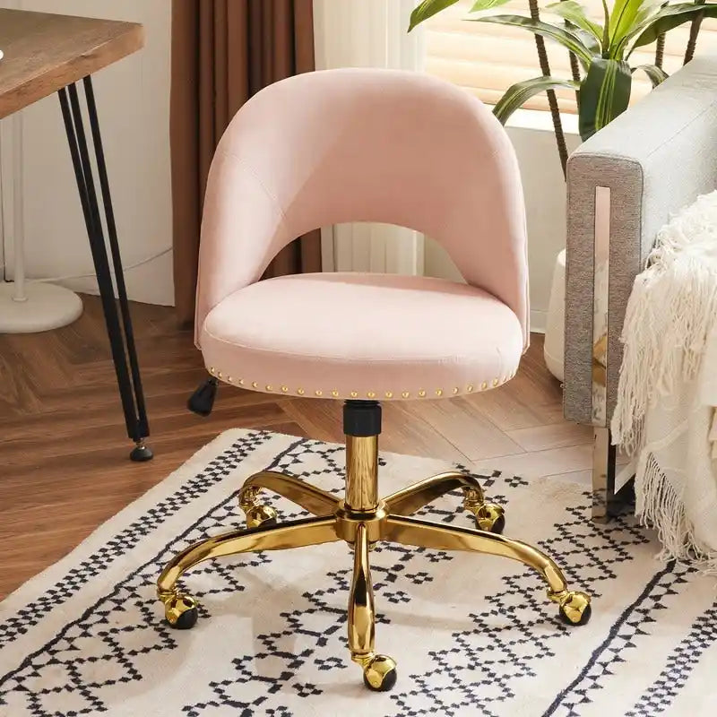 Bureau et chaise de bureau à domicile mignons et modernes en tissu avec roulettes