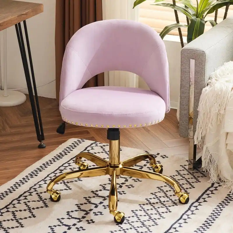 Bureau et chaise de bureau à domicile mignons et modernes en tissu avec roulettes