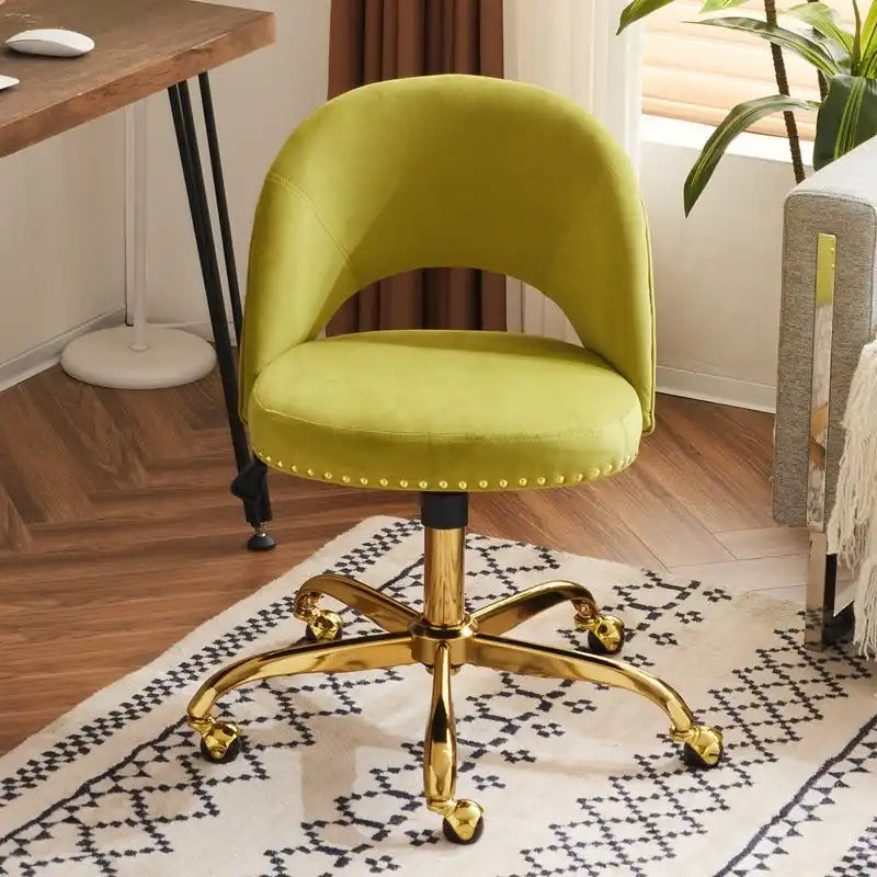 Bureau et chaise de bureau à domicile mignons et modernes en tissu avec roulettes
