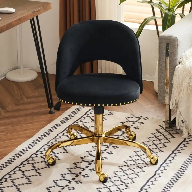 Bureau et chaise de bureau à domicile mignons et modernes en tissu avec roulettes
