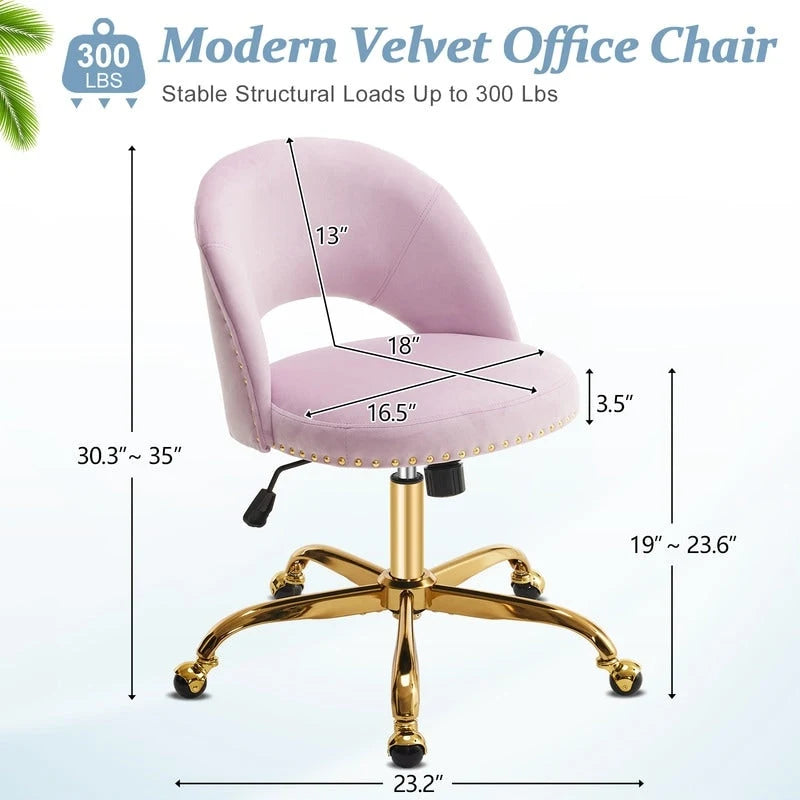 Bureau et chaise de bureau à domicile mignons et modernes en tissu avec roulettes