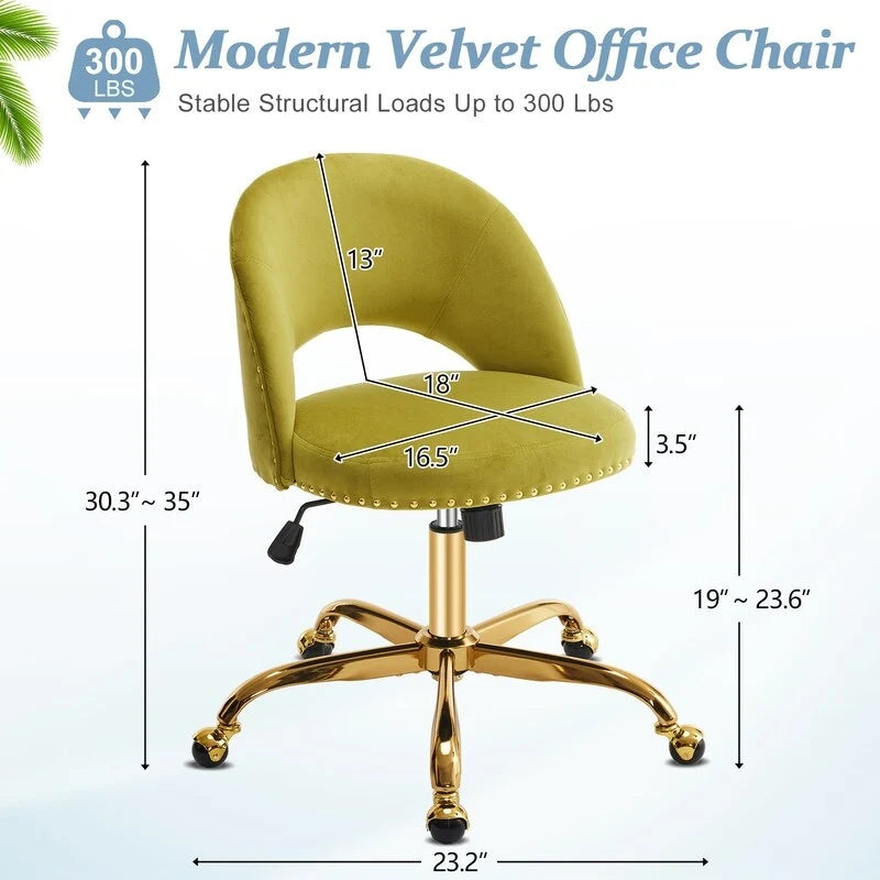 Bureau et chaise de bureau à domicile mignons et modernes en tissu avec roulettes