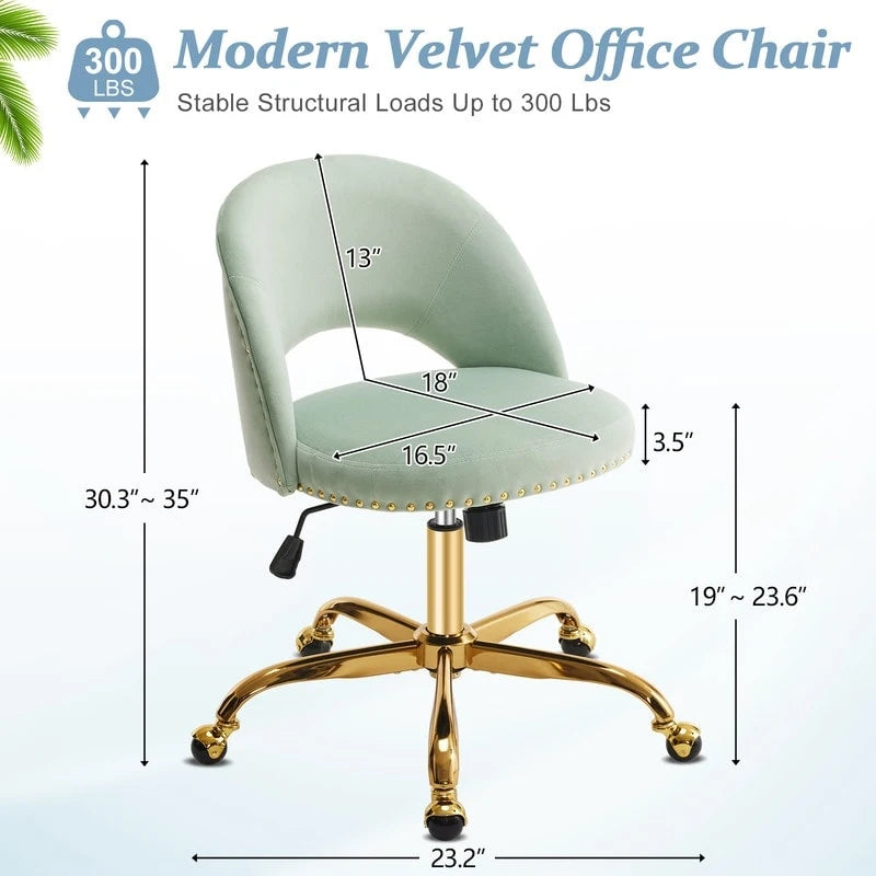 Bureau et chaise de bureau à domicile mignons et modernes en tissu avec roulettes
