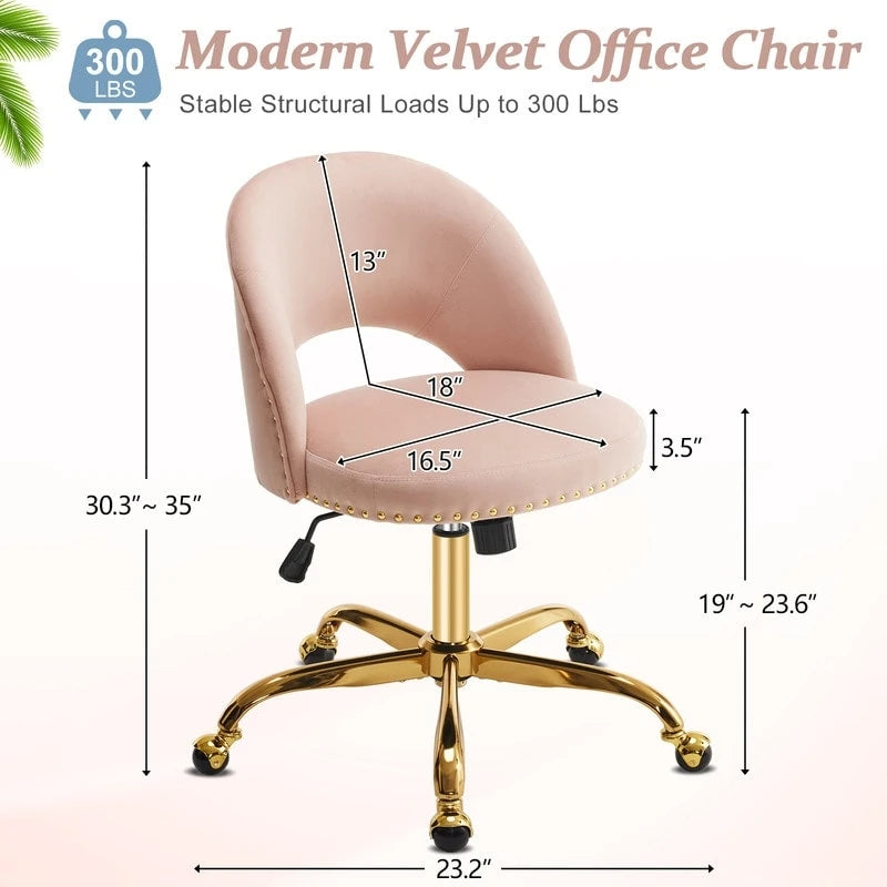 Bureau et chaise de bureau à domicile mignons et modernes en tissu avec roulettes