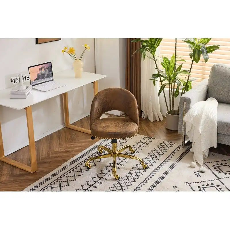 Bureau et chaise de bureau à domicile mignons et modernes en tissu avec roulettes