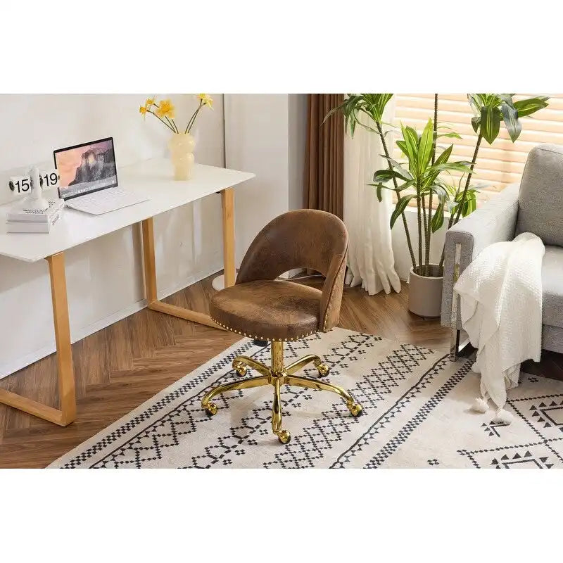 Bureau et chaise de bureau à domicile mignons et modernes en tissu avec roulettes