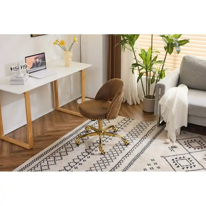 Bureau et chaise de bureau à domicile mignons et modernes en tissu avec roulettes