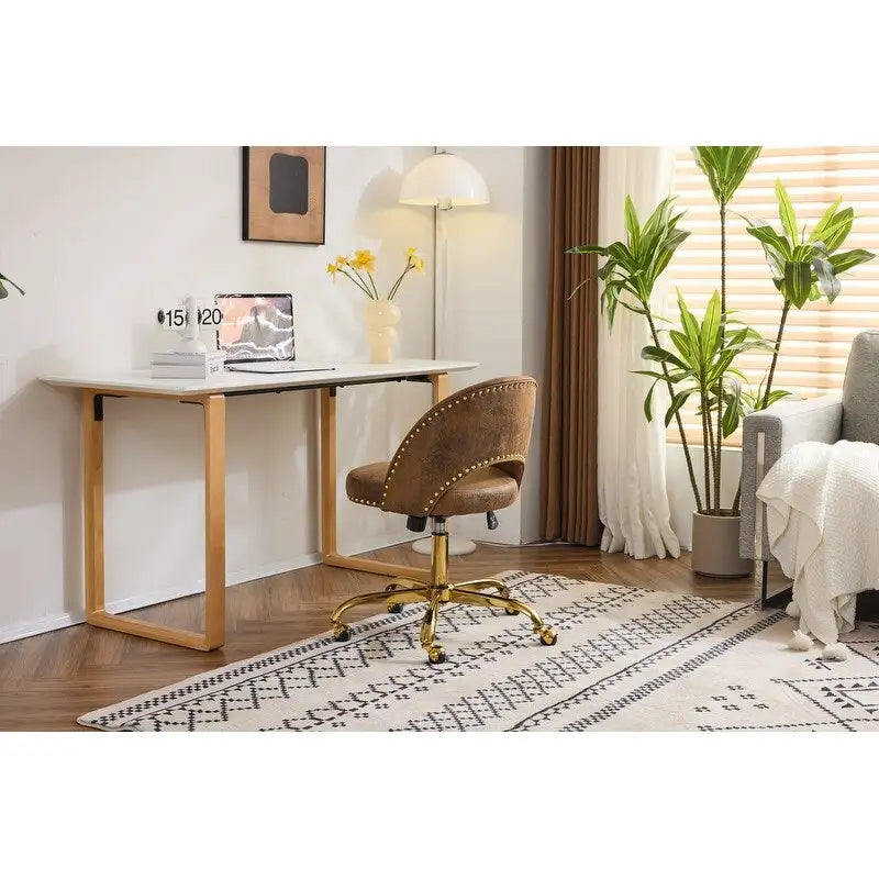 Bureau et chaise de bureau à domicile mignons et modernes en tissu avec roulettes