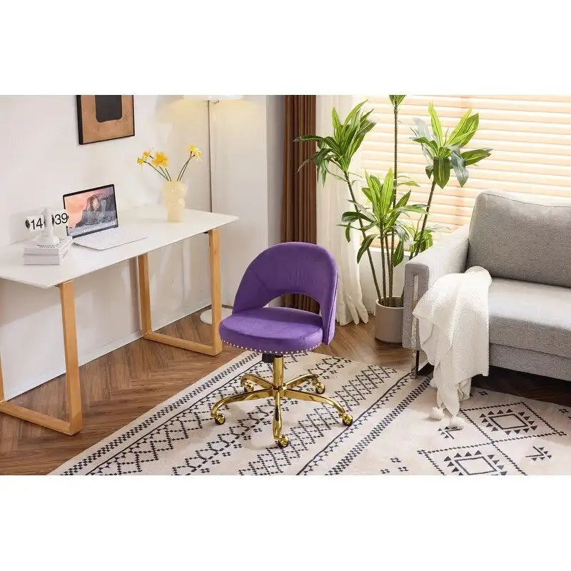 Bureau et chaise de bureau à domicile mignons et modernes en tissu avec roulettes