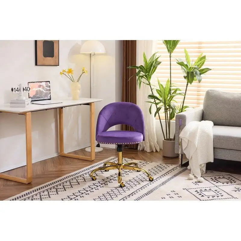Bureau et chaise de bureau à domicile mignons et modernes en tissu avec roulettes