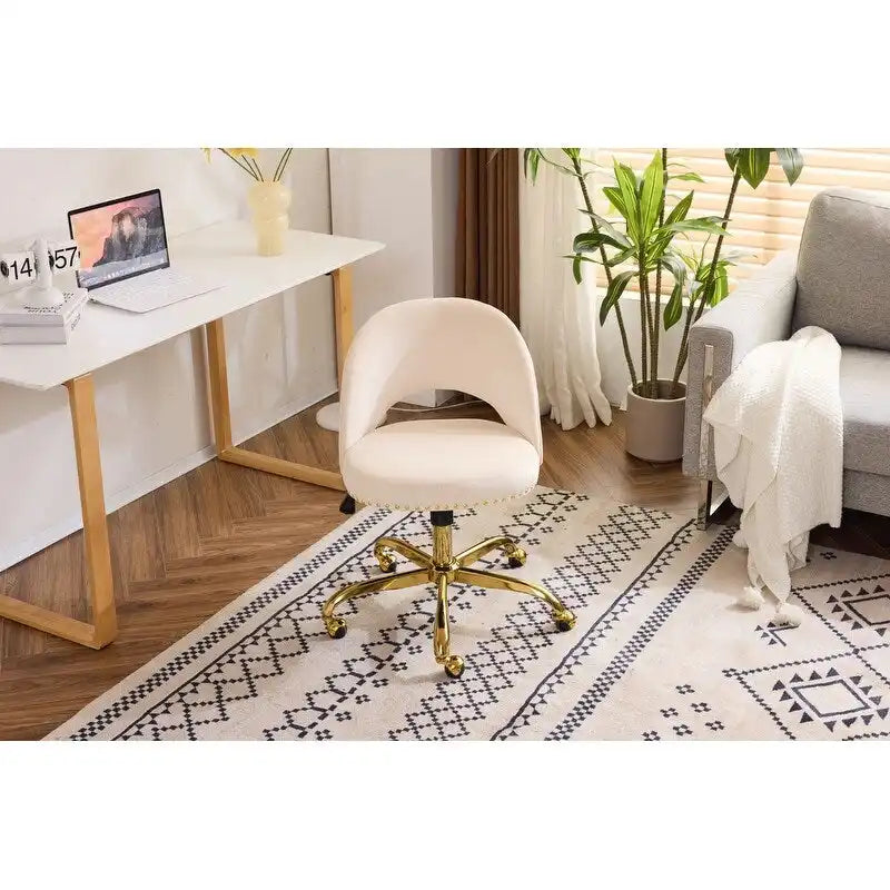 Bureau et chaise de bureau à domicile mignons et modernes en tissu avec roulettes