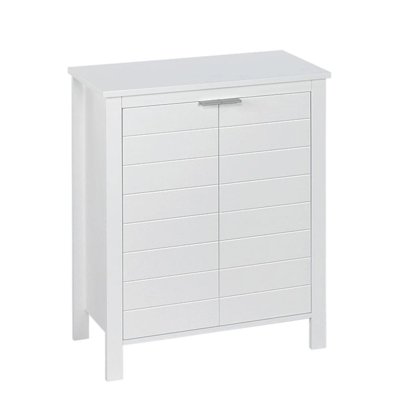 Meuble de rangement de salle de bain et de buanderie à deux portes avec étagères réglables