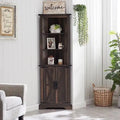 Armoire d'angle haute de style ferme, meuble de rangement