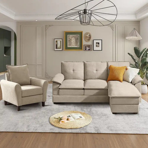 82.28  L Shaped 3 Pieces Living Room Sets