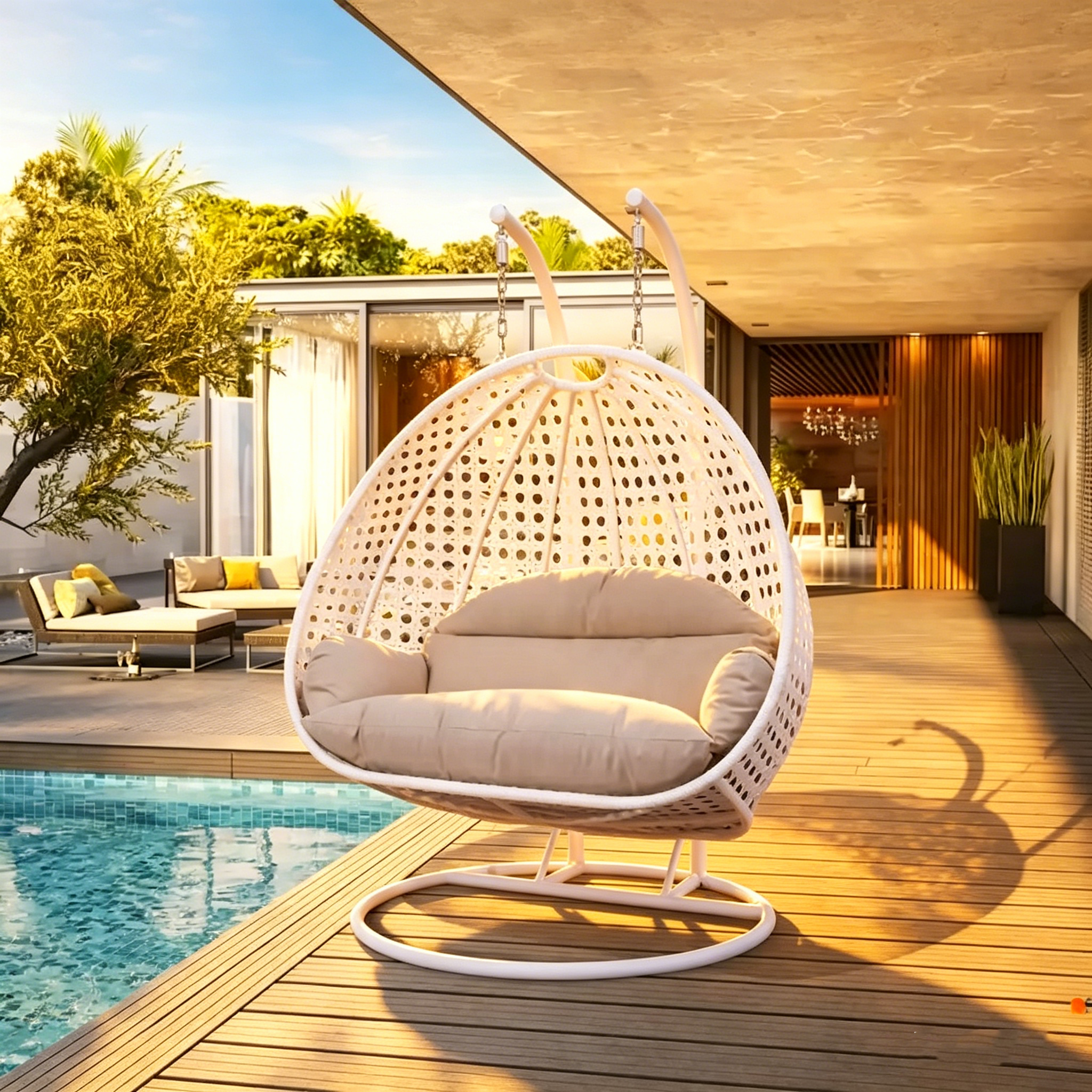 Chaise suspendue double avec support