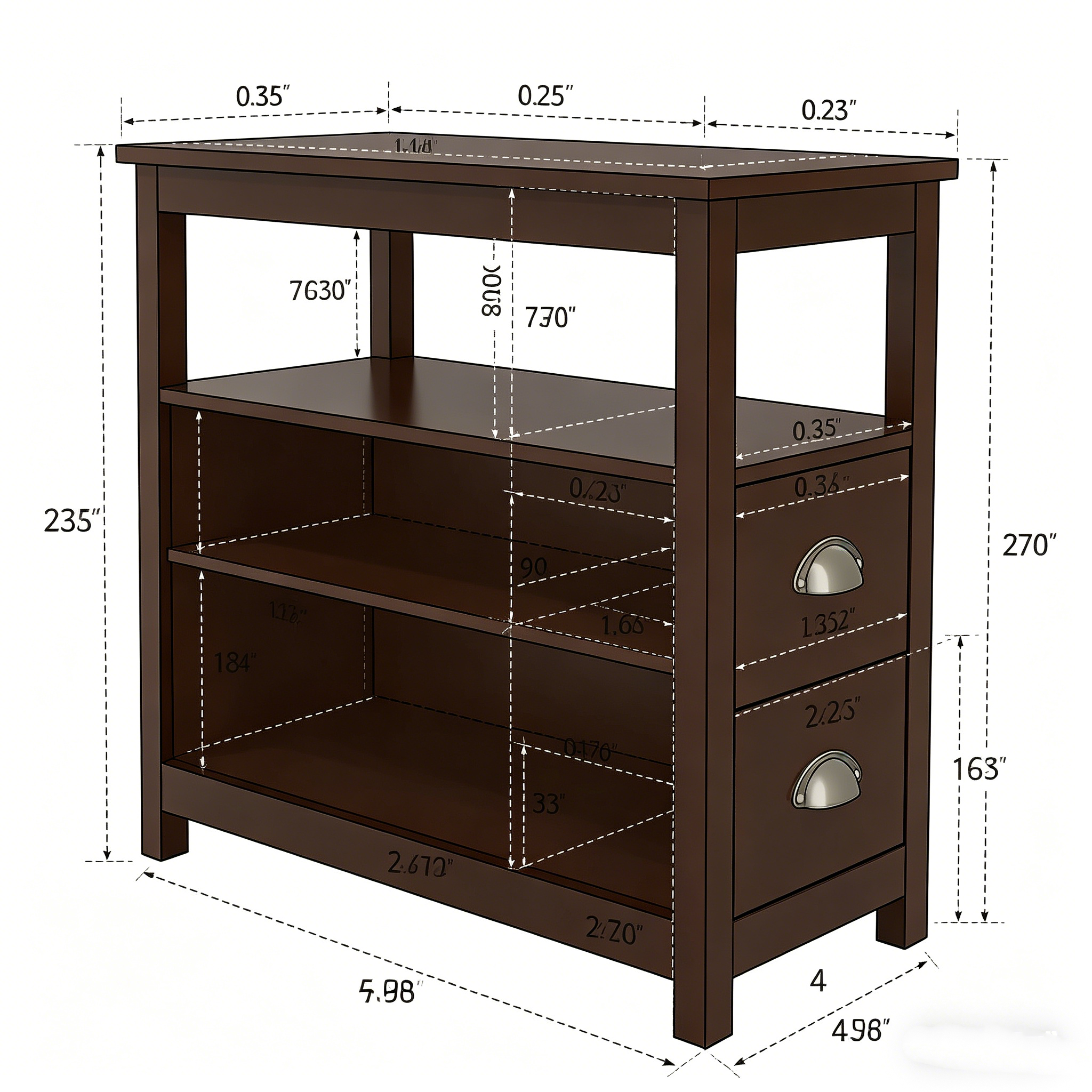 Table d'appoint de salon / table de chevet étroite de style campagnard